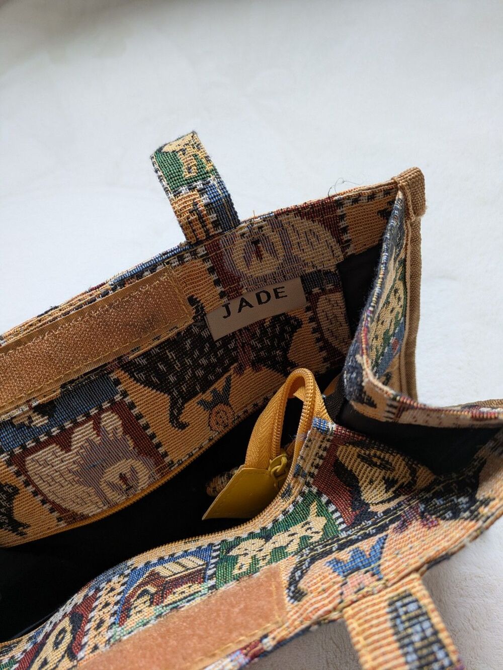 Faithful Companion Dog Tapestry Tote Bag/Purse Top Zip And Coin Holder By Jade - Picture 3 of 5